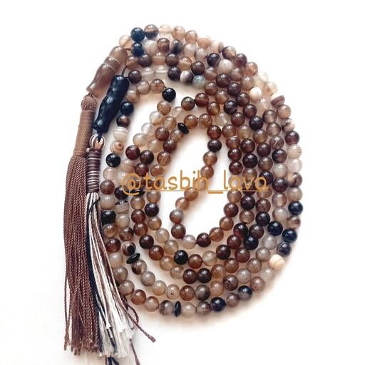 تسبیح عقیق جزع 101 دانه 6 میل یک همراه زیبا و انرژی بخش و دور کننده انرژی های منفی